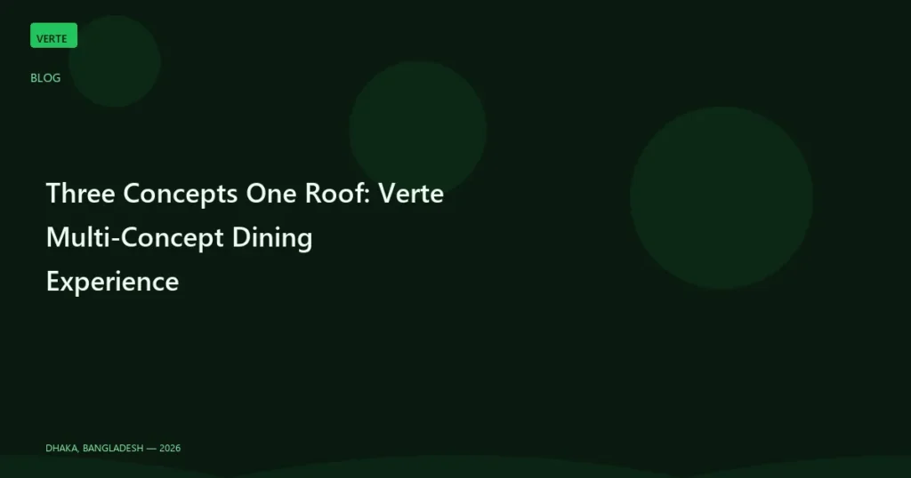 Verte Banani offers three distinct dining experiences under one roof: Eat Green for healthy food, Fat Duck for pan-Asian, and GFC for gourmet fast foo